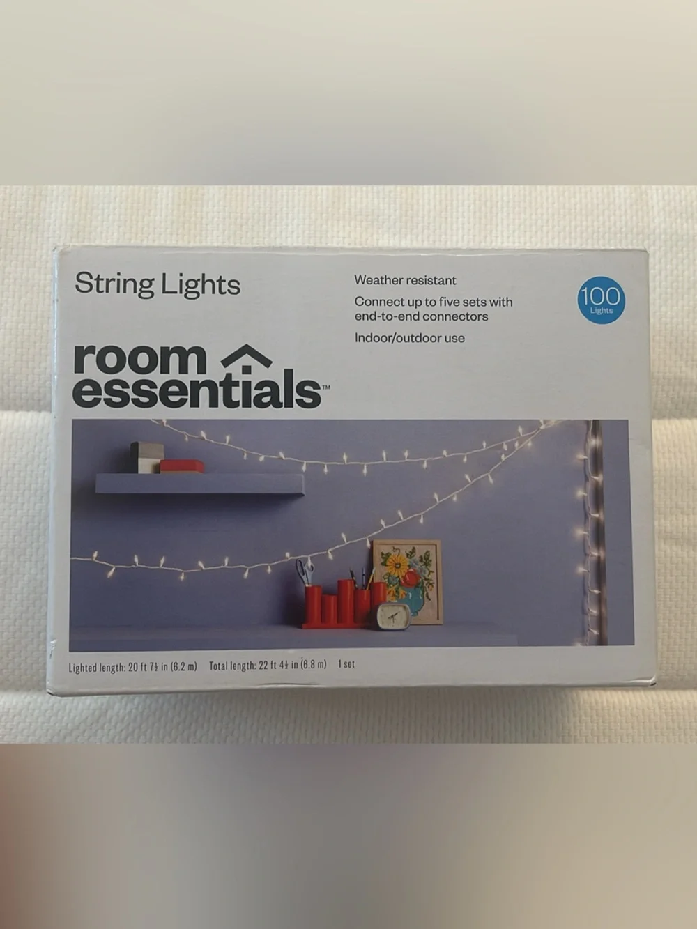 Room Essentials White String Lights - Mini Warm White Bulbs